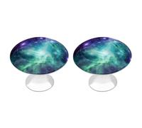 VstaDank Green Blue Purple Galaxy Drawer Pulls Sturdy Stainless Steel Door Handle Round Cabinet Knobs Fashion Dresser Drawer Knobs Door Pulls Exquisite Cabinet Handles Furniture Pull 2pcs