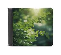 VstaDank Green Tree Background Wallet Extra Capacity Bifold Wallet Slim Leather Wallets Credit Card Holder Coin Purse for Men