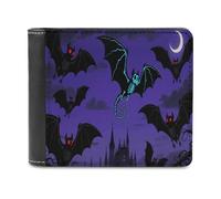 VstaDank Halloween Flying Bat PU Leather Wallet Credit Card Holder Extra Capacity Bifold Wallets for Men Women Fashion Wallet