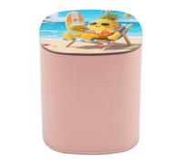 VstaDank Hawaiian Pineapple Jewelry Box with Mirror 4-Layer Rotating Jewelry Tray Case Portable Jewelry Case Trinket Boxes Trinket Cases Travel Jewelry Organizer Earrings Storage Box