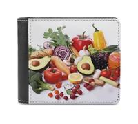 VstaDank Healthy Food Leather Wallet Slim Bifold Wallet Front Pocket Wallets Billfold Coin Purse Credit Card Holder