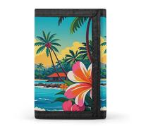 VstaDank Hello Hawaii Wallet for Men Women Stylish Trifold Wallet Slim Minimalist Front Pocket Outdoor Sports Wallets Cards Purse