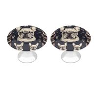 VstaDank I Love French Bulldog Drawer Knob Nice Bathroom Cabinet Knob Round Cabinet Pull Stainless Steel Cabinet Handle Circle Drawer Handle Modern Drawer Pull for Wardrobe Cupboard 2 Pcs