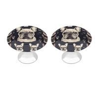 VstaDank I Love French Bulldog Drawer Knob Nice Bathroom Cabinet Knob Round Cabinet Pull Stainless Steel Cabinet Handle Circle Drawer Handle Modern Drawer Pull for Wardrobe Cupboard 2 Pcs