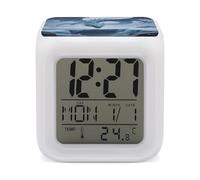VstaDank Ice Dragon Alarm Clock Sleep Trainer 7 Color Changing Night Light Modern Touch Bedside Lamp Fashion Digital Clock with Temperature Display Wake Clocks for Loud Alarm