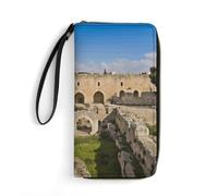 VstaDank Israel at The Tower of David Leather Wallets for Men Women Wristlet Wallet Large Capacity Multi-layer Pockets Travel Wallet Slim Credit Card Holder Fashion Casual Clutch Zipper Coin Purse