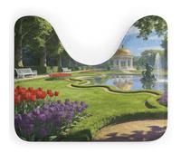 VstaDank Jardin Du Roy Toilet Rugs U-Shaped Bath Rug Soft Absorbent Bathroom Rugs Non-Slip Contour Bath Mat Washable Commode Contour Rug Toilet Mat for Bathroom 20x16inch