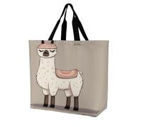 VstaDank Large Grocery Bags for Women - Lightweight Foldable Shoulder Handbag, Fashion Reusable No Drama Llama Tote Bag, Portable Shopping Bag for Work Travel & Daily Use