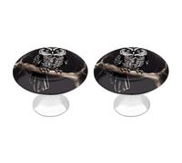 VstaDank Late Night Owl Drawer Pulls Sturdy Stainless Steel Door Handle Round Cabinet Knobs Fashion Dresser Drawer Knobs Door Pulls Exquisite Cabinet Handles Furniture Pull 2pcs