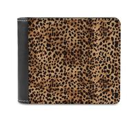 VstaDank Leopard Patterned Wallpaper Wallet Mens Bifold Wallet with Multiple Card Slots PU Leather Slim Billfold Minimalist Wallets