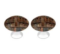 VstaDank Library Bookshelf Book Drawer Knob Nice Bathroom Cabinet Knob Round Cabinet Pull Stainless Steel Cabinet Handle Circle Drawer Handle Modern Drawer Pull for Wardrobe Cupboard 2 Pcs