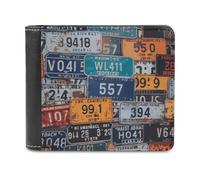 VstaDank License Plate Bifold Wallet for Men & Women,Small Wallets Secure And Durable,Front Pocket Wallet for Gift