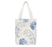 VstaDank Light Blue Spring Prelude Canvas Tote Bag Reusable Grocery Shopping Bag Large Capacity Handbag for Women Canvas Handbags with Small Pockets for Work Travel Promotion Gift