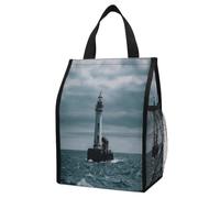 VstaDank Lighthouse Ocean Insulated Lunch Bag for Adults,Cooler Bag-Portable Foldable,Lunch Tote for Delivery And Personal Use