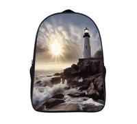 VstaDank Lighthouse Rocks Seaside Casual Daypack Travel Backpack