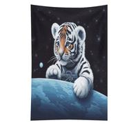 VstaDank Little Tiger in Space Throw Blanket Wall Tapestry 40"x60"