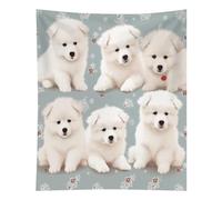 VstaDank Little White Dogs Pattern Throw Blanket Wall Tapestry 50"x60"