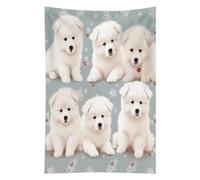 VstaDank Little White Dogs Pattern Throw Blanket Wall Tapestry 60"x90"