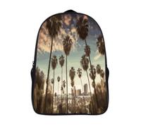 VstaDank Los Angeles Palm Trees Casual Daypack Travel Backpack | Adjustable Straps 16 Inch Travel Backpack- nylon,Laptop Backpack for Weekender Business Work Bookbag