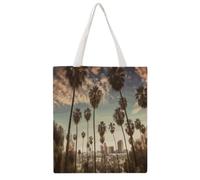 VstaDank Los Angeles Palm Trees Shopping Bags Canvas Tote Bag Beach Bag