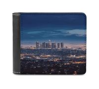 VstaDank Los Angeles Skyline Bifold Wallet for Men & Women,Small Wallets Secure And Durable,Front Pocket Wallet for Gift