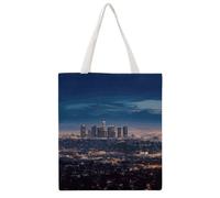 VstaDank Los Angeles Skyline Shopping Bags Canvas Tote Bag Beach Bag