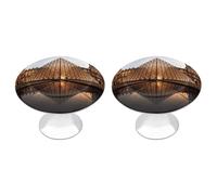 VstaDank Louvre Museum in Paris Drawer Pulls Sturdy Stainless Steel Door Handle Round Cabinet Knobs Fashion Dresser Drawer Knobs Door Pulls Exquisite Cabinet Handles Furniture Pull 2pcs