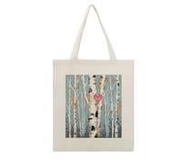 VstaDank Love Birch Tree Canvas Tote Bag Shopping Bags Handbag