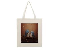 VstaDank Love Birdie Stripe Canvas Tote Bag Shopping Bags Handbag