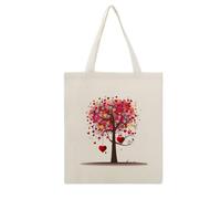 VstaDank Love Colorful Tree Canvas Tote Bag Shopping Bags Handbag