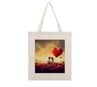 VstaDank Love Couple Canvas Tote Bag Shopping Bags Handbag