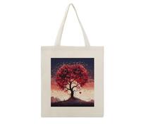 VstaDank Love Tree Canvas Tote Bag Shopping Bags Handbag