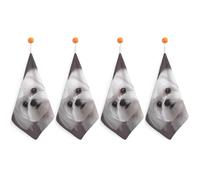 VstaDank Lovely Maltese Dog Washcloth with Hanging Loop Quick Dry Microfiber Hand Towel Highly Absorbent Wash Cloth Reusable Makeup Remover Cloth Soft Feel Fingertip Towel for Bathroom