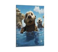 VstaDank Lovely Sea Otter Print Canvas Wall Art on Canvas Prints Artwork Exquisite Decor Artwork Hang Wall Picture Hangable Decor Painting Picture Printed Poster Art for Home Decor 12x18inch(30x45cm)