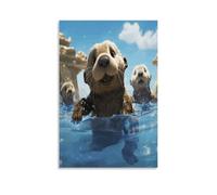 VstaDank Lovely Sea Otter Print Canvas Wall Art on Canvas Prints Artwork Exquisite Decor Artwork Hang Wall Picture Hangable Decor Painting Picture Printed Poster Art for Home Decor 12x18inch(30x45cm)