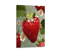 VstaDank Lovely Strawberry Canvas Wall Art on Canvas Prints Artwork Exquisite Decor Artwork Hang Wall Picture Hangable Decor Painting Picture Printed Poster Art for Home Decor 16x24inch(40x60cm)