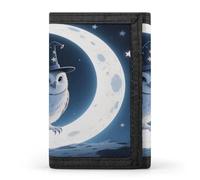 VstaDank Magic Hat Owl Wallet Wallets Credit Card Holder Slim Minimalist Wallets with Zipper Thin Purse Trifold Wallet