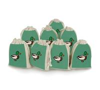 VstaDank Mallard Small Burlap Bags with Drawstring | 5x7 Inch Jute Bag Reusable Cotton Linen Gift Bags Beautiful Jewelry Pouches Sacks for Wedding,Party, Valentine Decor, 8Pcs