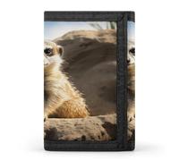 VstaDank Meerkat Animal Trifold Wallet Slim Billfold With ID Window Extra Capacity Credit Card Holder Stylish Front Pocket Purses