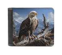 VstaDank Mens A Lone Eagle Wallets Novelty PU Leather Wallet Extra Capacity Bifold Wallet with Multiple Card Slots