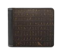 VstaDank Mens Ancient Egyptian Hieroglyph Wallets Novelty PU Leather Wallet Extra Capacity Bifold Wallet with Multiple Card Slots