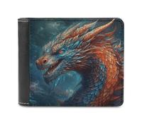 VstaDank Mens Dragon Art Wallets Novelty PU Leather Wallet Extra Capacity Bifold Wallet with Multiple Card Slots