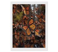 VstaDank Monarch Butterflies Diamond Painting Kits Exquisite DIY Full Round Drill Diamond Dots Painting for Adults Beginner Diamond Photo Paint with Diamond Picture Art Wall Decor 12"x16"