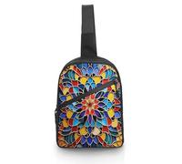 VstaDank Moroccan Color Chest Bag for Men Women Lightweight Oxford Cloth Small Sling Bag Foldable Crossbody Bags Fashion Compact Travel Daypack for Hiking Casual Outings