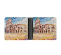 VstaDank Mosaic Arena Bifold Wallet for Women Men Slim Soft PU Leather Wallet Slim Minimalist Front Pocket Credit Card Holder