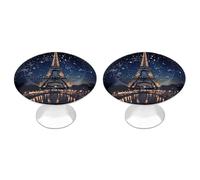 VstaDank Night Paris Eiffel Tower Drawer Pulls Sturdy Stainless Steel Door Handle Round Cabinet Knobs Fashion Dresser Drawer Knobs Door Pulls Exquisite Cabinet Handles Furniture Pull 2pcs