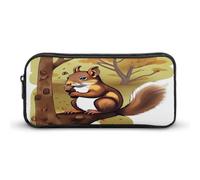 VstaDank Nut-eating Squirrel Pencil Case Large Capacity Pencil Pouch Portable Cute Pen Bags Multifunctional Pencil Bag Sturdy Aesthetic Pen Pouch Fashion Tool Bag Desk Organizer Unisex