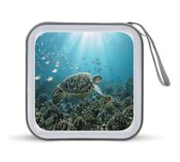 VstaDank Ocean Animals CD Case Portable Zipper CD Case 40 Capacity Hard Plastic DVD Cases Holder Large Storage Disc Wallet Bag for Car Home Travel DVD Collection Bag