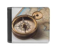 VstaDank Old Compass Wallet PU Wallets with Cash Pocket Credit Card Holder Slim Billfold Purse Bifold Blocking Wallets