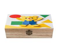 VstaDank Origami Bear Wooden Storage Box with Hinged Lid Natural Wooden Box Beautifully Keepsake Boxes Vintage Wood Boxes Jewelry Organizer Trinket Storage Chest Unique Gift